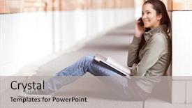  Presentation with people talking - Theme enhanced with an ethnic student talking background and a light gray colored foreground