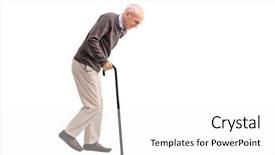  Presentation with old man - Presentation theme enhanced with an exhausted old man background and a white colored foreground