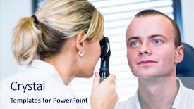  Presentation with eye doctor - Audience pleasing presentation theme consisting of aerial view of leman lake - geneva city in switzerland backdrop and a ocean colored foreground