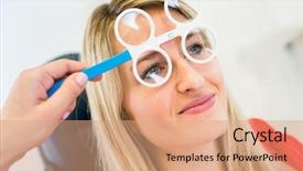  Presentation with eye doctor - Slide deck consisting of an eye doctor color background and a coral colored foreground