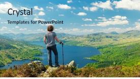  Presentation with hiking - PPT layouts with 'an hill highlands scotland background and a light blue colored foreground