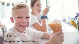  Presentation with ice cream cone - Cool new presentation theme with an ice cream parlor backdrop and a mint green colored foreground