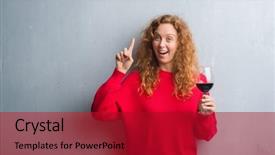  Presentation with drinking glass - Slide set with an idea or question background and a crimson colored foreground