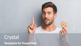  Presentation with chocolate chip - Slide deck featuring an idea or question background and a gray colored foreground