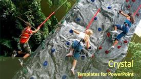  Presentation with children climbing - Colorful theme enhanced with an indoor sports center backdrop and a tawny brown colored foreground