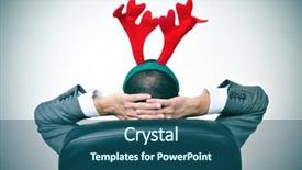  Presentation with antlers - Beautiful theme featuring an office christmas party backdrop and a ocean colored foreground