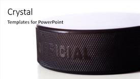  Presentation with hockey puck - Presentation design enhanced with an official hockey puck background and a white colored foreground