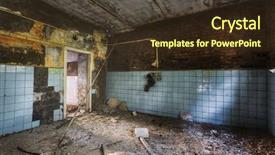  Presentation with abandoned - PPT theme having an old abandoned building background and a tawny brown colored foreground