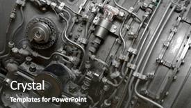  Presentation with aircraft engine - Presentation having an old aircraft engine background and a dark gray colored foreground