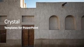  Presentation with old arabic - Amazing PPT layouts having an old arabic house backdrop and a gray colored foreground