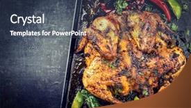  Presentation with sheet metal - Presentation theme consisting of an old metal sheet background and a ocean colored foreground