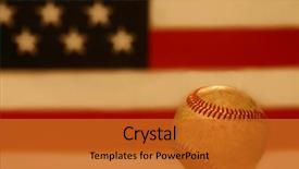  Presentation with patriotic - Theme featuring an old nostalgic baseball background and a gold colored foreground