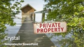  Presentation with property - Colorful presentation design enhanced with an old private property backdrop and a dark gray colored foreground