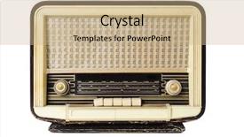  Presentation with old fashioned black and white - Slide set consisting of radio receptor on a white background and a soft green colored foreground