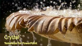  Presentation with water fountain - Presentation design having an old stone fountain background and a tawny brown colored foreground