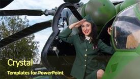  Presentation with timer - Slide deck consisting of an old-timer helicopter background and a tawny brown colored foreground