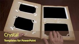  Presentation with old album - PPT layouts enhanced with an old vintage photo background and a tawny brown colored foreground