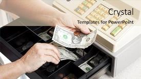 Presentation with cash - Presentation design enhanced with an open cash register background and a lemonade colored foreground