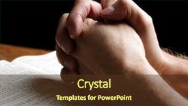  Presentation with prayer hands - PPT layouts consisting of an open holy bible background and a tawny brown colored foreground
