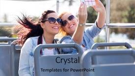  Presentation with smart bus - Cool new theme with an open top bus backdrop and a ocean colored foreground