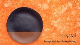  Presentation with black ceramic - Colorful PPT layouts enhanced with black ceramic plate backdrop and a gold colored foreground