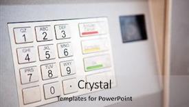  Presentation with atm - PPT layouts featuring an outdoor bank machine background and a light gray colored foreground