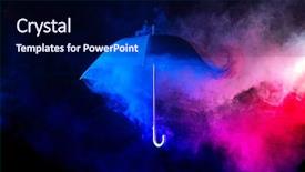  Presentation with weather climate - PPT theme enhanced with an umbrella changing weather background and a navy blue colored foreground