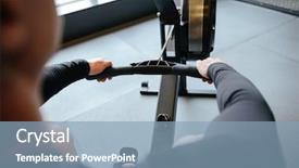  Presentation with rowing - Slide set featuring anaerobic - back view of muscular man background and a light blue colored foreground