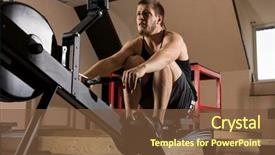  Presentation with rowing - Slides having anaerobic - bearded fit man using rowing background and a tawny brown colored foreground