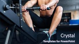  Presentation with fitness - Amazing slide deck having anaerobic - cropped image of a fitness backdrop and a navy blue colored foreground