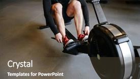  Presentation with rowing - Colorful PPT theme enhanced with anaerobic - cropped image of athletic man backdrop and a tawny brown colored foreground