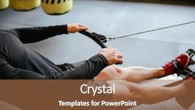  Presentation with rowing - Audience pleasing slide set consisting of anaerobic - cropped image of athletic man backdrop and a tawny brown colored foreground