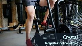  Presentation with spinning - Presentation consisting of anaerobic - cropped image of muscular man background and a navy blue colored foreground