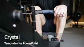  Presentation with rowing - Slide set consisting of anaerobic - cropped image of muscular man background and a dark gray colored foreground