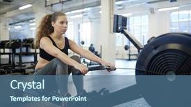  Presentation with rowing - Presentation design enhanced with anaerobic - girl in sportswear training background and a  colored foreground