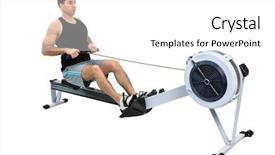  Presentation with rowing - Beautiful theme featuring anaerobic - man exercising on rowing machine backdrop and a white colored foreground