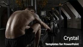  Presentation with rowing - Beautiful PPT layouts featuring anaerobic - man using rowing machine backdrop and a black colored foreground