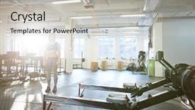  Presentation with club - Beautiful slides featuring anaerobic - sport club backdrop and a light gray colored foreground