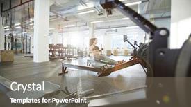 Presentation with rowing - Beautiful slides featuring anaerobic - workout on rowing machine backdrop and a gray colored foreground