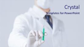  Presentation with injection - PPT theme with anaesthesia - close up of male doctor background and a sky blue colored foreground