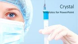  Presentation with eye doctor - Beautiful slides featuring anaesthesia - close-up of a woman doctor's backdrop and a sky blue colored foreground