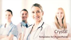  Presentation with anaesthesia - Colorful theme enhanced with anaesthesia - group of medics with female backdrop and a lemonade colored foreground