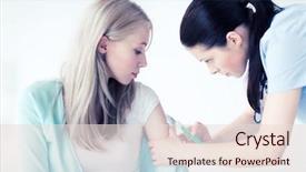  Presentation with medical vaccine - Cool new slides with anaesthesia - healthcare and medical concept backdrop and a lemonade colored foreground