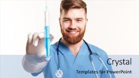  Presentation with portrait of medical professionals - Beautiful PPT theme featuring anaesthesia - portrait of a happy attractive backdrop and a light blue colored foreground
