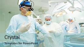  Presentation with cardiac surgery - Beautiful presentation featuring anaesthesia - surgeon doctor in uniform backdrop and a light blue colored foreground