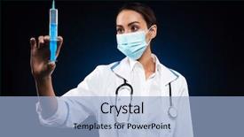  Presentation with black nurse - PPT theme consisting of anaesthesia - young serious female nurse background and a light blue colored foreground