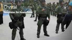 Presentation with riot police - Amazing theme having anaheim-california-may-25-2016 backdrop and a dark gray colored foreground