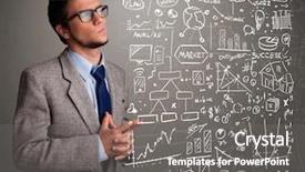  Presentation with stock market - Slide deck with anal - attractive young man looking background and a gray colored foreground