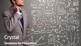  Presentation with online stock market - Beautiful presentation theme featuring anal - attractive young man looking backdrop and a  colored foreground