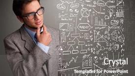  Presentation with stock market - Presentation theme with anal - attractive young man looking background and a gray colored foreground